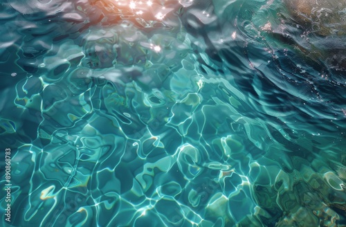 Sparkling Blue Water Ripples in a Swimming Pool on a Sunny Day