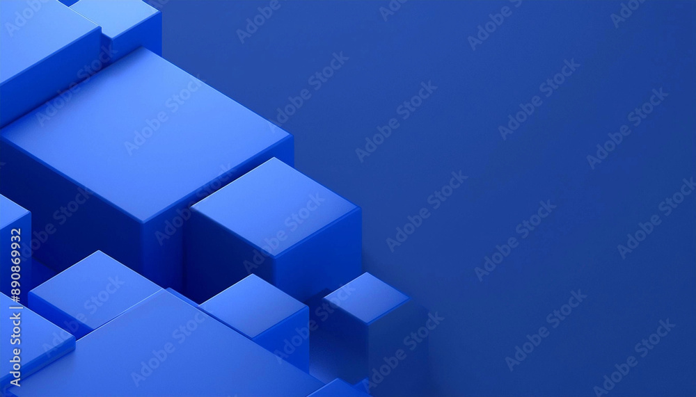 Abstract 3D cube Bacground on blue background Abstract 3D cube Bacground on blue background