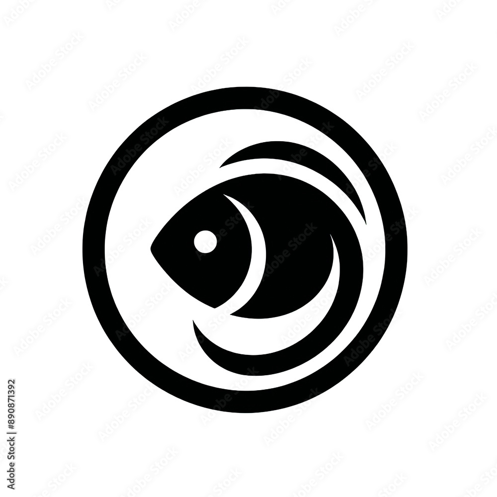 Minimalist fish silhouette logo on white background Minimalist fish silhouette logo on white background