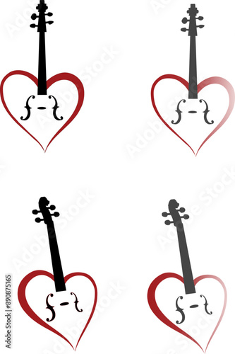 Violin Heart Icons