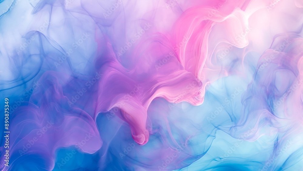 Fototapeta premium Dreamy Pastel Swirls: Pink and Blue Abstract Art.