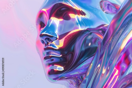 Abstract Portrait of a Metallic Figure