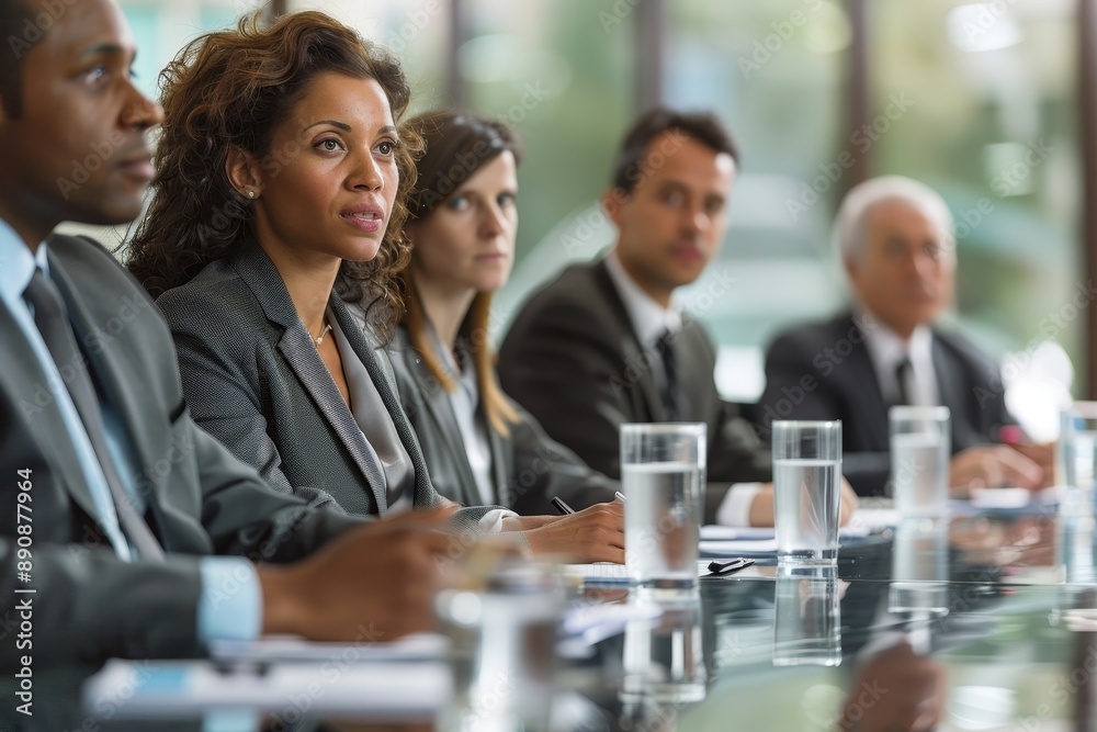 Business people discussing during a meeting, Generative AI Business people discussing during a meeting, Generative AI
