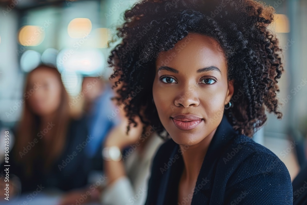 Business woman having a meeting with her colleagues in an office, Generative AI Business woman having a meeting with her colleagues in an office, Generative AI