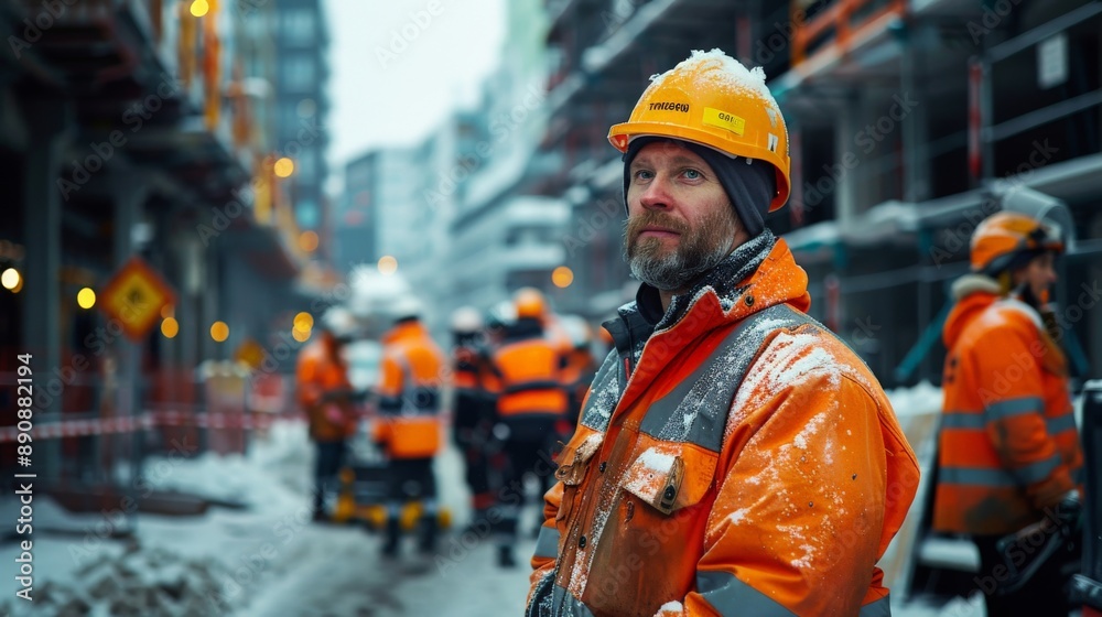 custom made wallpaper toronto digitalgroup of construction workers at finnish construction site