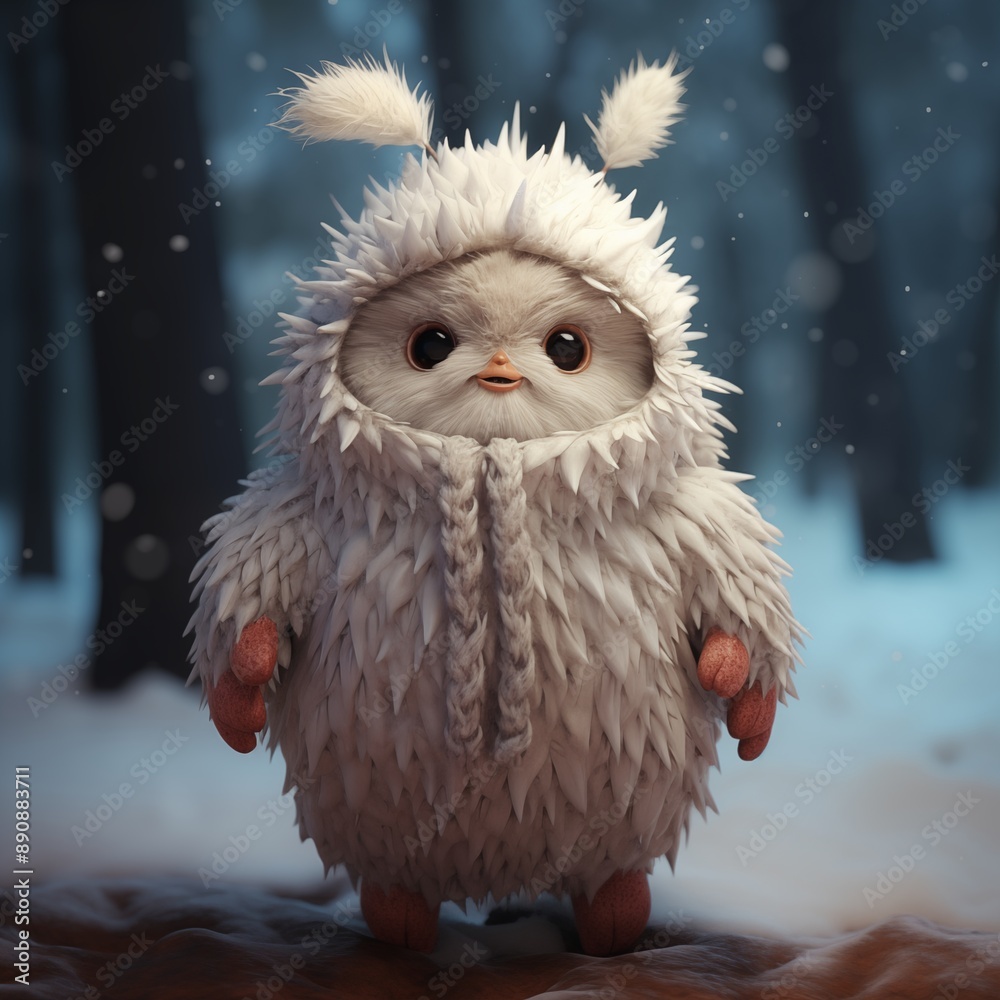 Obraz premium Cute Christmas light creature