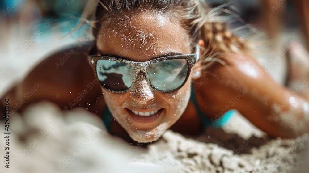 A tanned person enjoying some sun, lying face down on the sandy beach, capturing the essence of relaxation and leisure under a clear and bright sky. A tanned person enjoying some sun, lying face down on the sandy beach, capturing the essence of relaxation and leisure under a clear and bright sky.