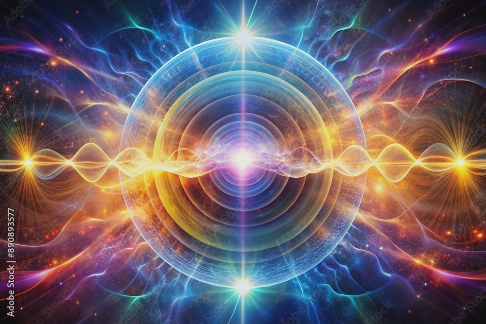 Vibrant, ethereal waves of electromagnetic energy pulse and oscillate in intensity, radiating from a central point, evoking an otherworldly, mystical atmosphere. Vibrant, ethereal waves of electromagnetic energy pulse and oscillate in intensity, radiating from a central point, evoking an otherworldly, mystical atmosphere.