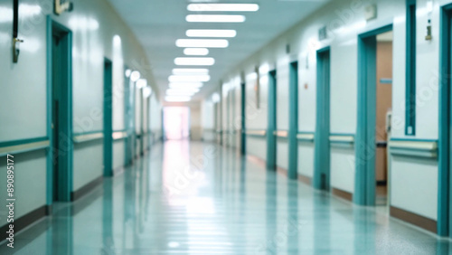 Wallpaper Mural Blur image background of corridor in hospital or clinic image, 16:9, 300 dpi with copyspace Torontodigital.ca