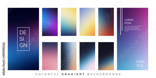 Soft Color Gradients on Modern Screen Vector Design for App