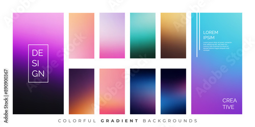 Modern Vector Design with Soft Color Gradients for Mobile Screen