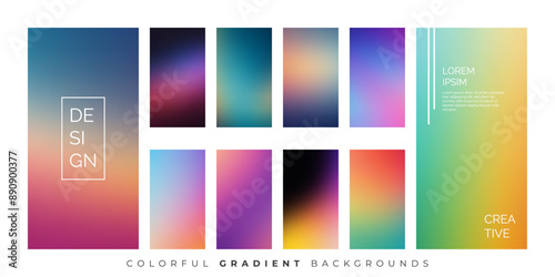 Soft Color Gradients for Mobile App Design - Vector EPS File