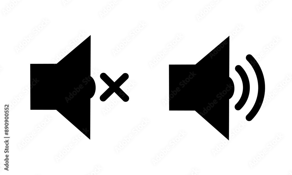 mute and unmute icon vector with simple design. sound and silence icon mute and unmute icon vector with simple design. sound and silence icon