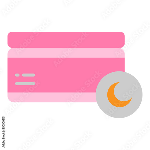  Illustration of Night Cream Flat Icon. Vector Design
