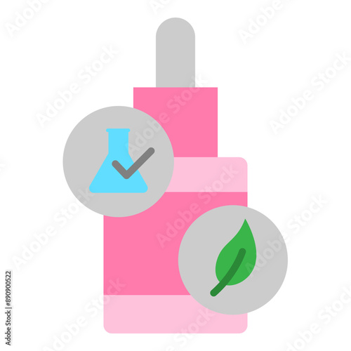  Illustration of Organic Serum Flat Icon. Vector Design