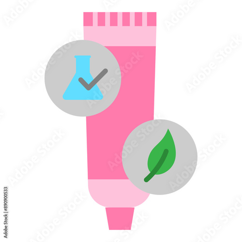  Illustration of Organic Toothpaste Flat Icon. Vector Design