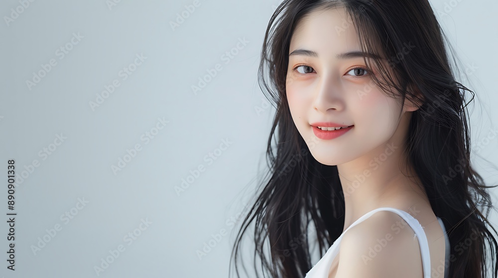Portrait of a Young Woman with Long Black Hair Portrait of a Young Woman with Long Black Hair