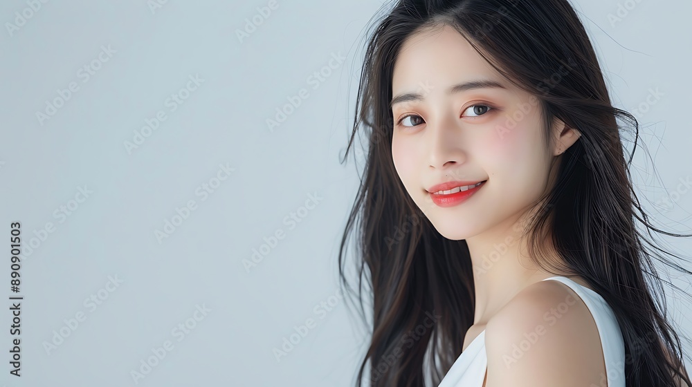 Portrait of a Young Woman with Long Black Hair Portrait of a Young Woman with Long Black Hair