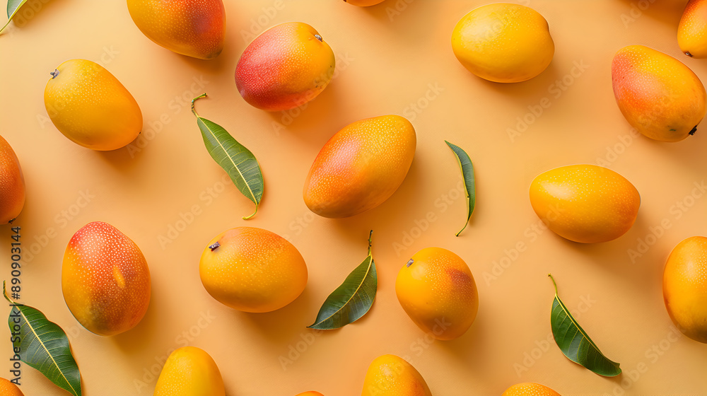 top view of mango fruit copy space for text top view of mango fruit copy space for text