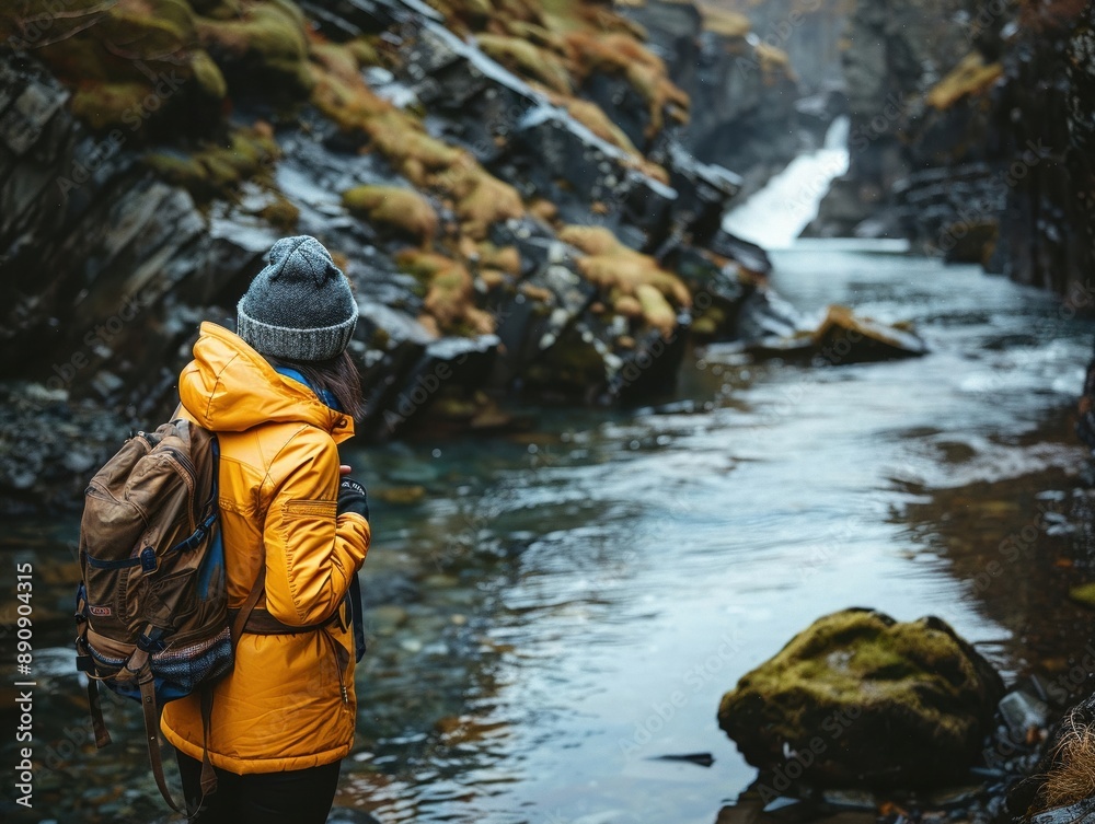 A photographer taking environmental portraits, showing people in their natural surroundings A photographer taking environmental portraits, showing people in their natural surroundings