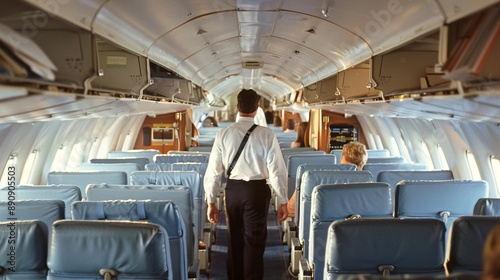 After a successful flight  an Air Crew Member bids farewell to passengers as they disembark  showcasing their professionalism and commitment to customer service.