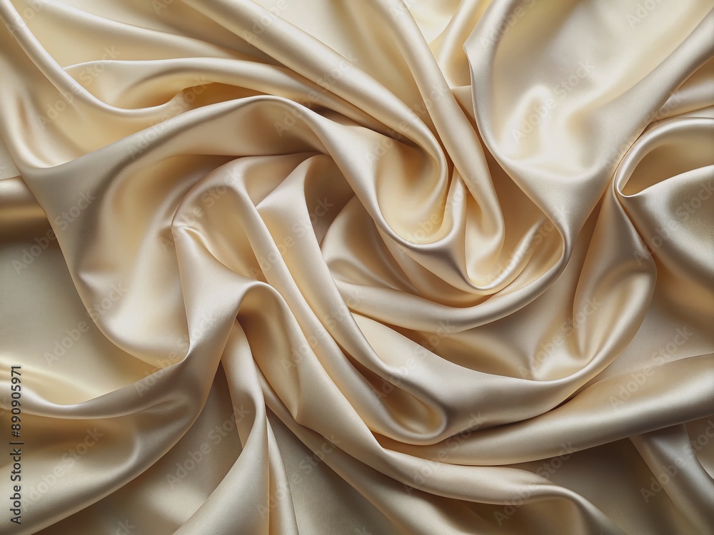 Luxurious cream-colored silk fabric with subtle sheen and soft folds, draped elegantly on a clean surface, perfect for fashion, beauty, or home decor concepts. Luxurious cream-colored silk fabric with subtle sheen and soft folds, draped elegantly on a clean surface, perfect for fashion, beauty, or home decor concepts.
