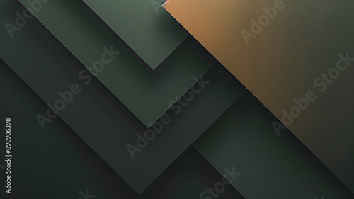 Abstract Green and Brown Geometric Layers 