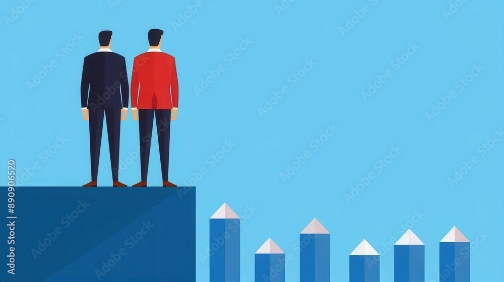 Economic decline, unemployment, rising living costs, flat design illustration Economic decline, unemployment, rising living costs, flat design illustration