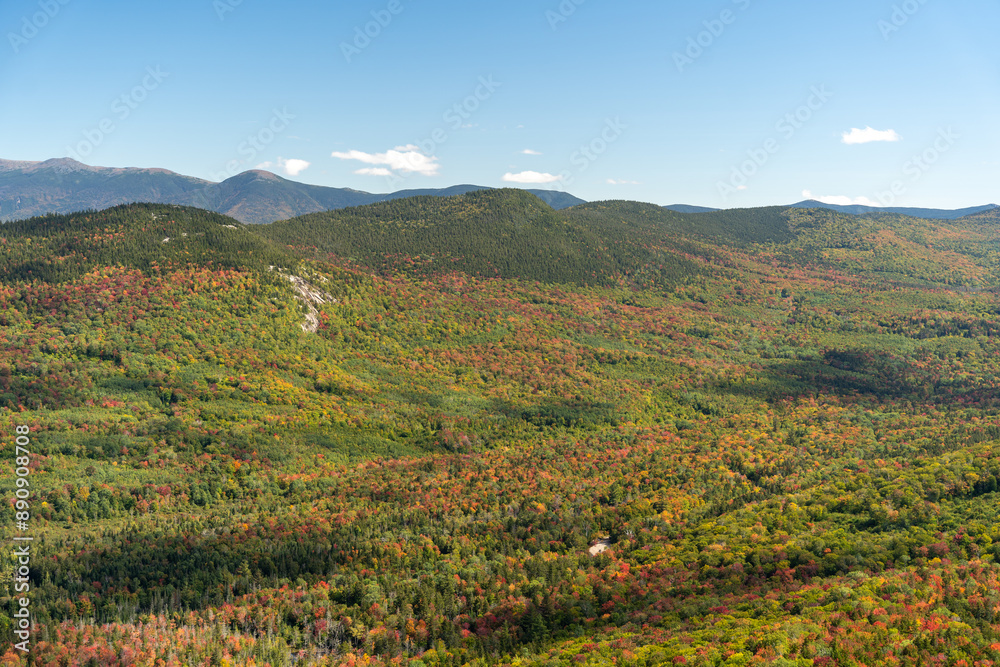 Views overlooking White Mountain National Forest during the beginning of Fall. Views overlooking White Mountain National Forest during the beginning of Fall.