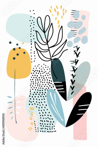 Wallpaper Mural Vector hand drawn abstract watercolor flower Torontodigital.ca