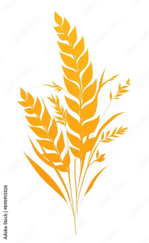 Simple symmetrical wheat logo design with an orange and white color scheme on a white background. Ideal for branding and minimalist designs. Simple symmetrical wheat logo design with an orange and white color scheme on a white background. Ideal for branding and minimalist designs.