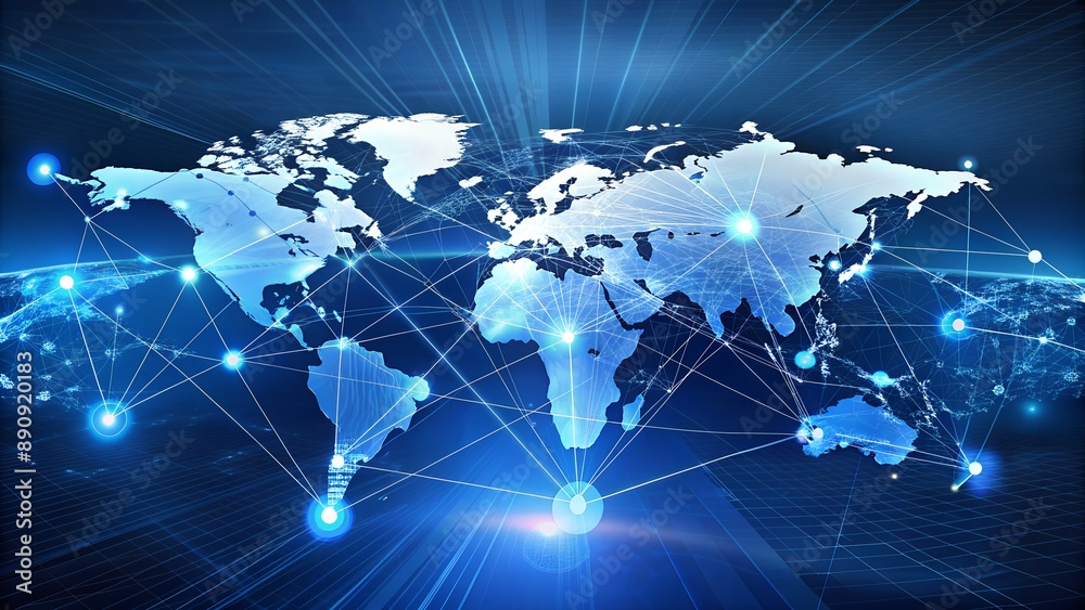 Global network connecting major cities around the world Global network connecting major cities around the world