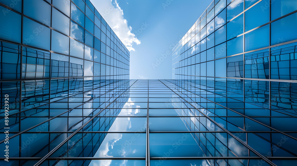 a modern skyscraper with a reflective glass facade a modern skyscraper with a reflective glass facade