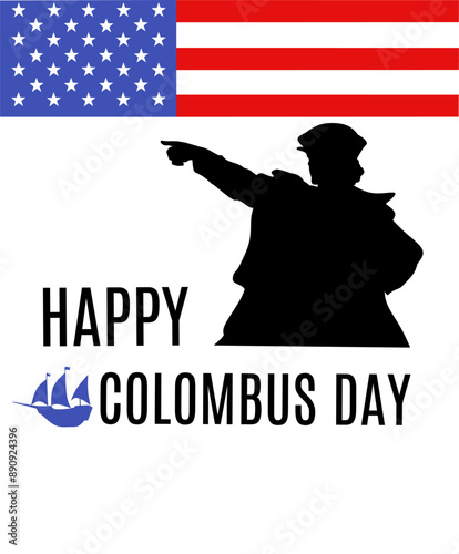 Colombus day vector for poster photo