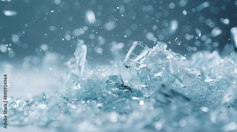 A close-up image of a pile of broken glass pieces, creating an intricate and detailed texture against a soft blue background. The scene conveys a sense of fragility and disruption. A close-up image of a pile of broken glass pieces, creating an intricate and detailed texture against a soft blue background. The scene conveys a sense of fragility and disruption.