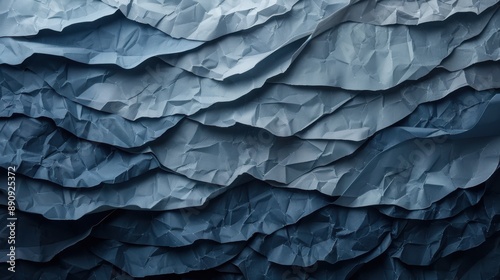 Wallpaper Mural This image showcases an abstract texture created with wavy folds of paper in various shades of blue, providing a layered and serene visual effect. Torontodigital.ca