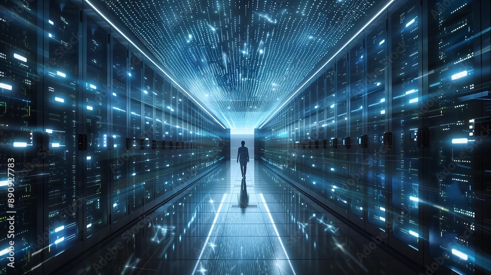 silhouette of a person with a code silhouette of a person with a code