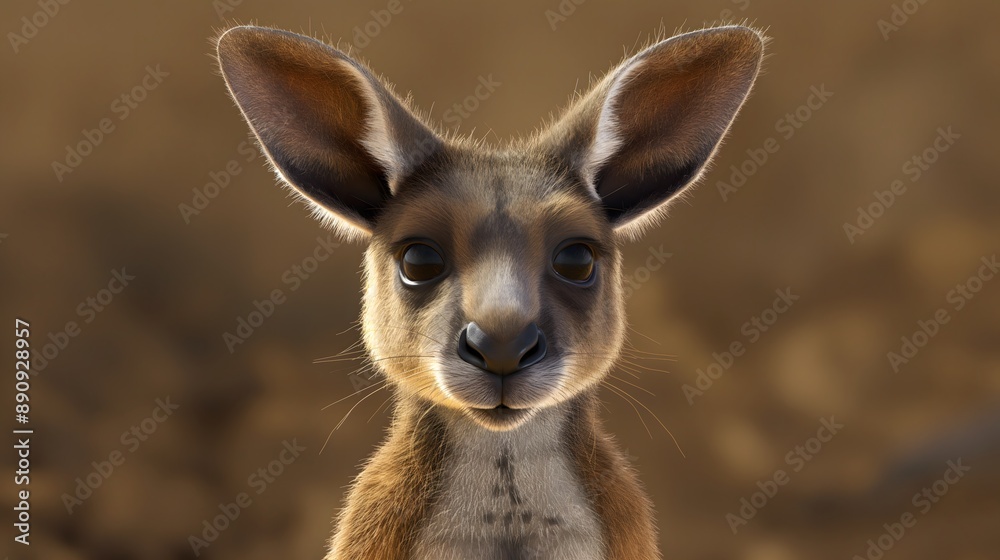 23. A sweet 3D baby kangaroo peeking out of a pouch 23. A sweet 3D baby kangaroo peeking out of a pouch