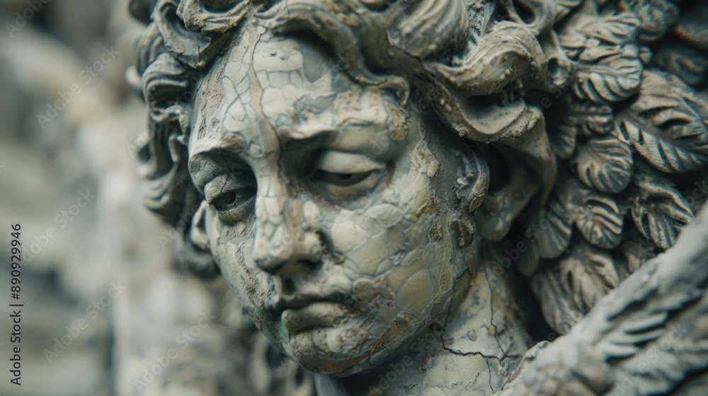 A detailed view of a beautiful angel statue, perfect for spiritual or faith-based contexts A detailed view of a beautiful angel statue, perfect for spiritual or faith-based contexts