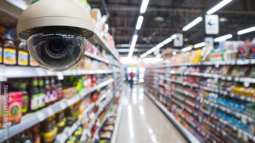 a Surveillance Camera Overlooking a Grocery Store 