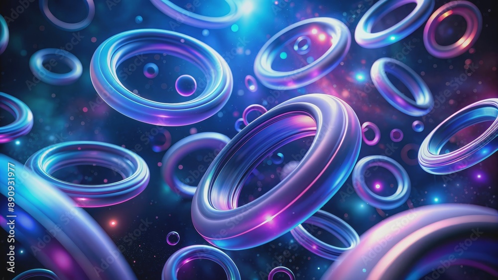 Abstract blue and purple colored rings floating in space, render, abstract, blue, purple, rings, circles,render Abstract blue and purple colored rings floating in space, render, abstract, blue, purple, rings, circles,render