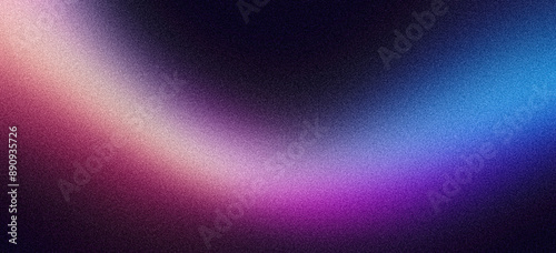 Fotografia Grainy gradient poster background, purple blue pink black vibrant noisy texture