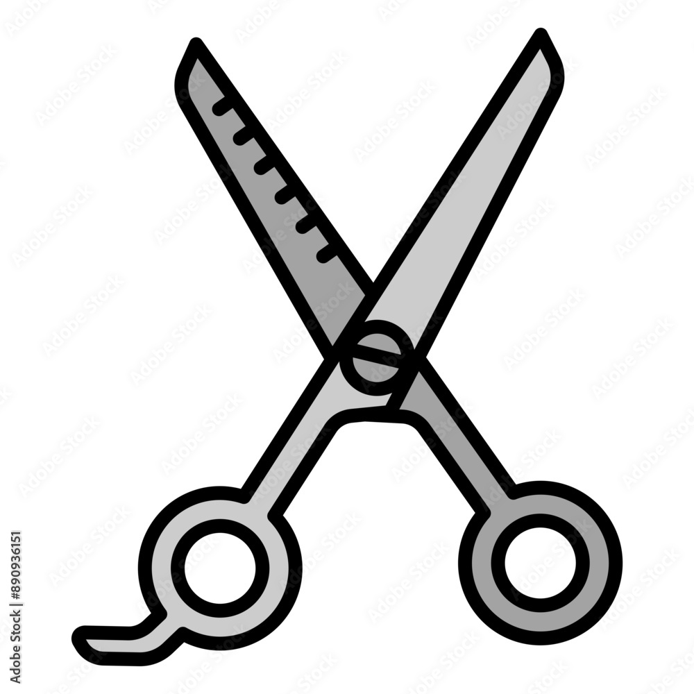 Illustration of Hair Scissors Filled Icon. Vector Design Illustration of Hair Scissors Filled Icon. Vector Design