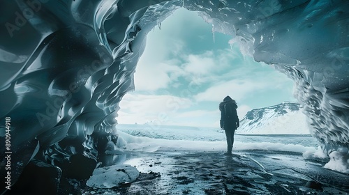 Solo female adventure traveler discovering
