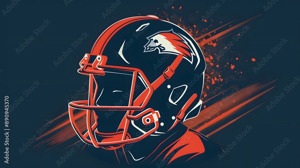Fototapeta premium American football. Vector emblems, print for t-shirt. Vector american football logo. 