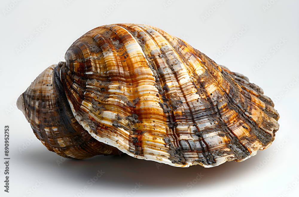 White background showcasing a large shell. White background showcasing a large shell.