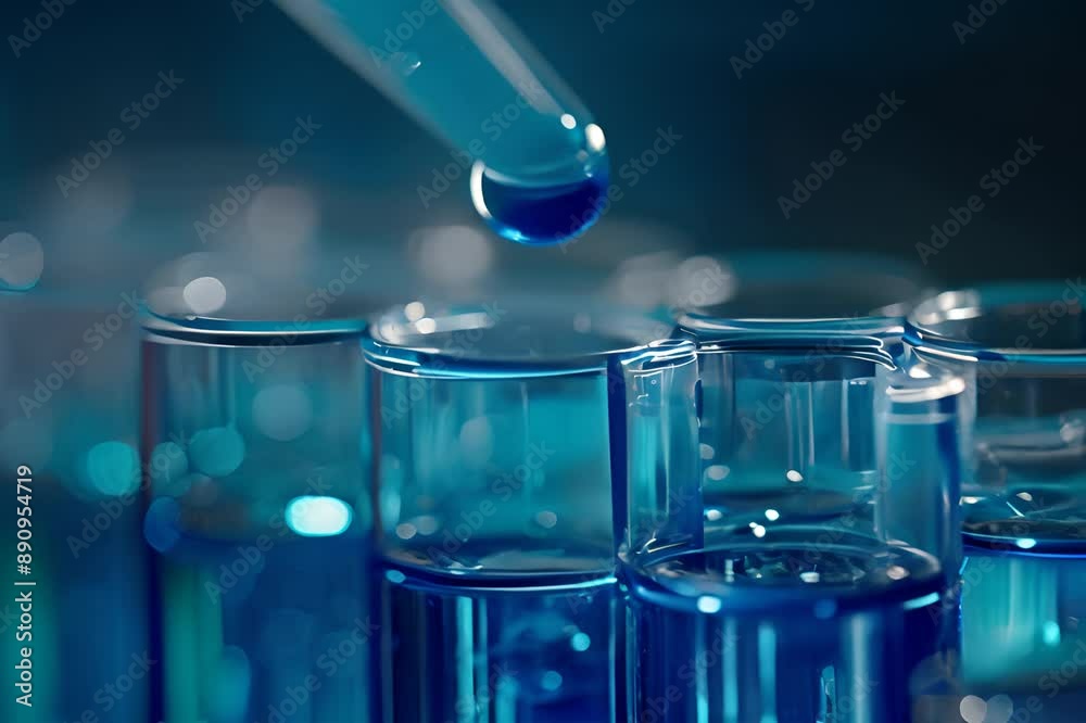 Researcher Working with PCR Strip Test Tubes in Genetics Laboratory Researcher Working with PCR Strip Test Tubes in Genetics Laboratory