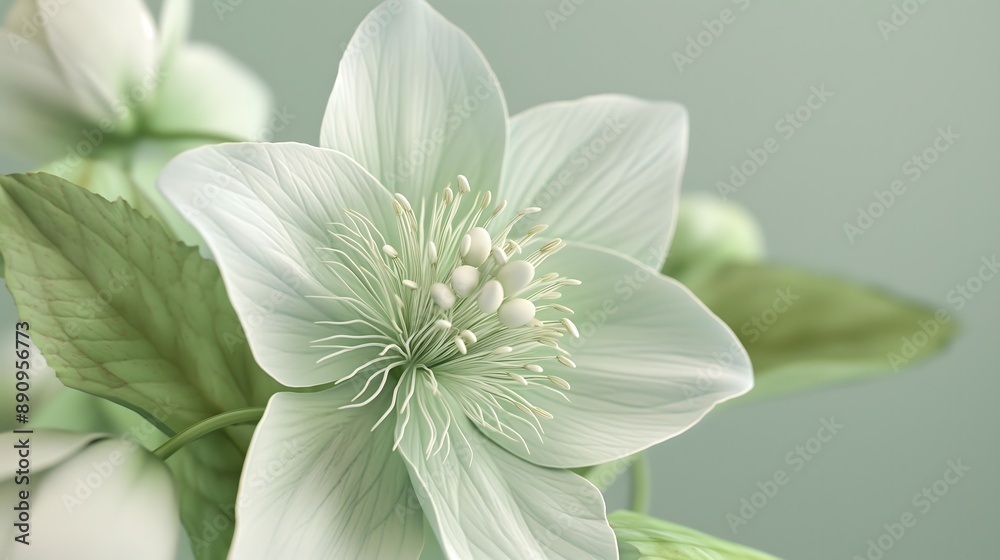 Fototapeta premium 33. An adorable 3D hellebore with soft, overlapping petals