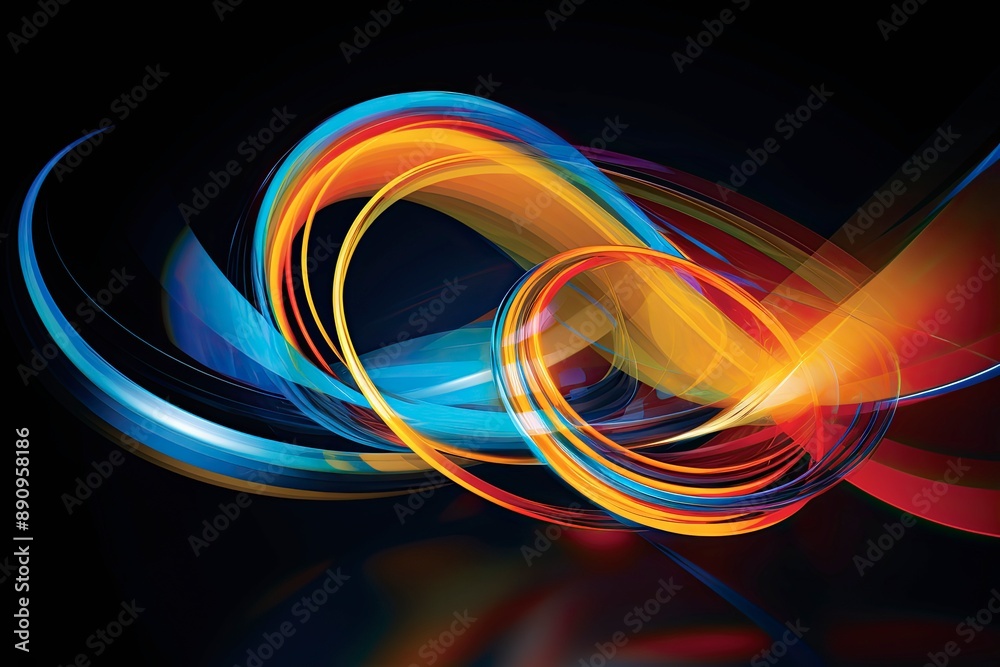 Employ the image as a foundational element in digital artworks, design projects, and visual compositions. The vibrant luminous lines and swirling circles lend a high - tech touch to any creation. Employ the image as a foundational element in digital artworks, design projects, and visual compositions. The vibrant luminous lines and swirling circles lend a high - tech touch to any creation.