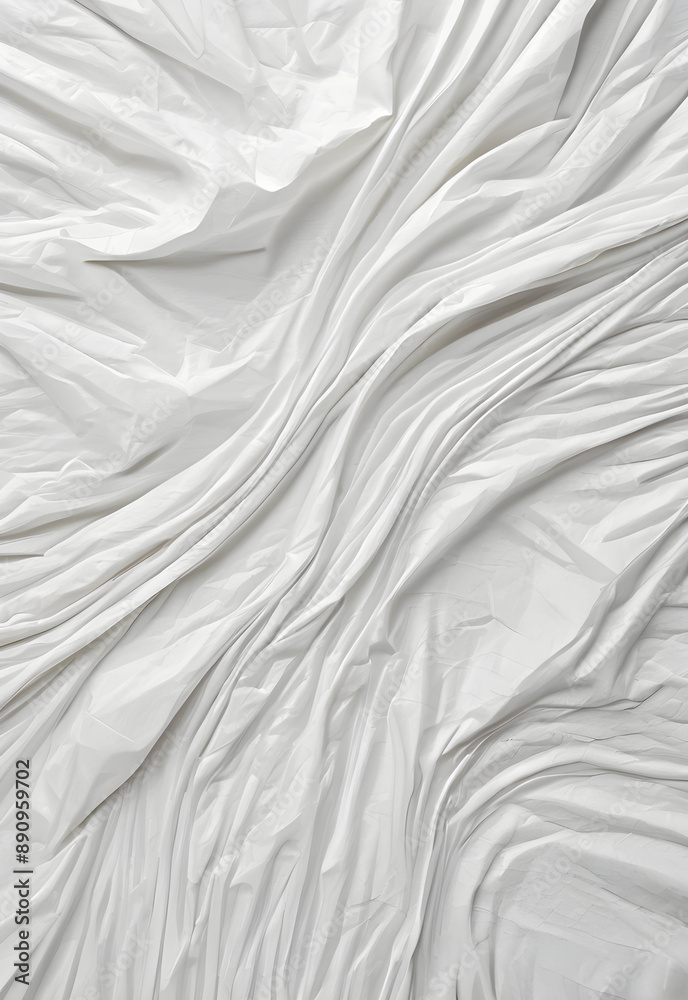 Fototapeta premium wrinkled fabric paper sheet white